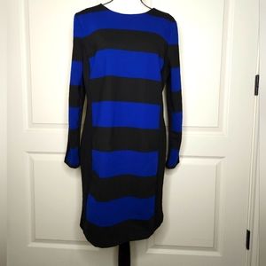 HP!! Michael Kors Blue and Black Striped Body on Dress